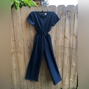 Zara Girl’s 13/14 Navy Textured Cutout Jumpsuit